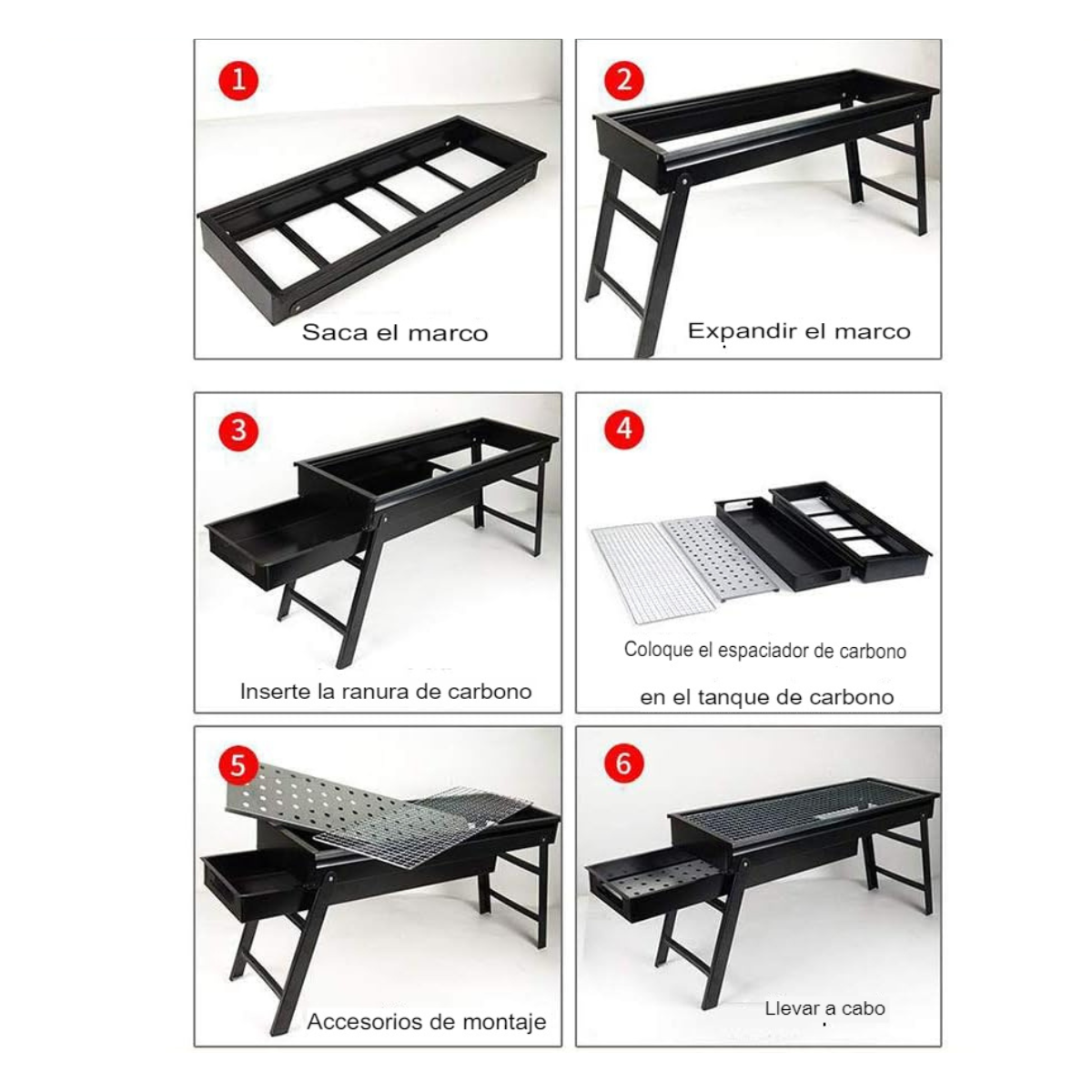 Parrilla Parrillera Para Asado Plegable Portatil Xl 60x22x33