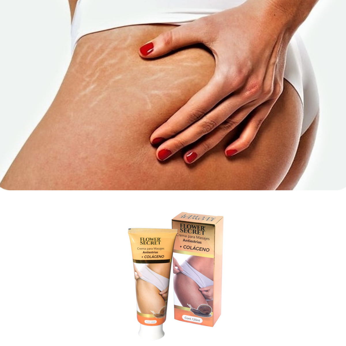 Crema Corporal para Masajes Anti Estrías Flower Secret
