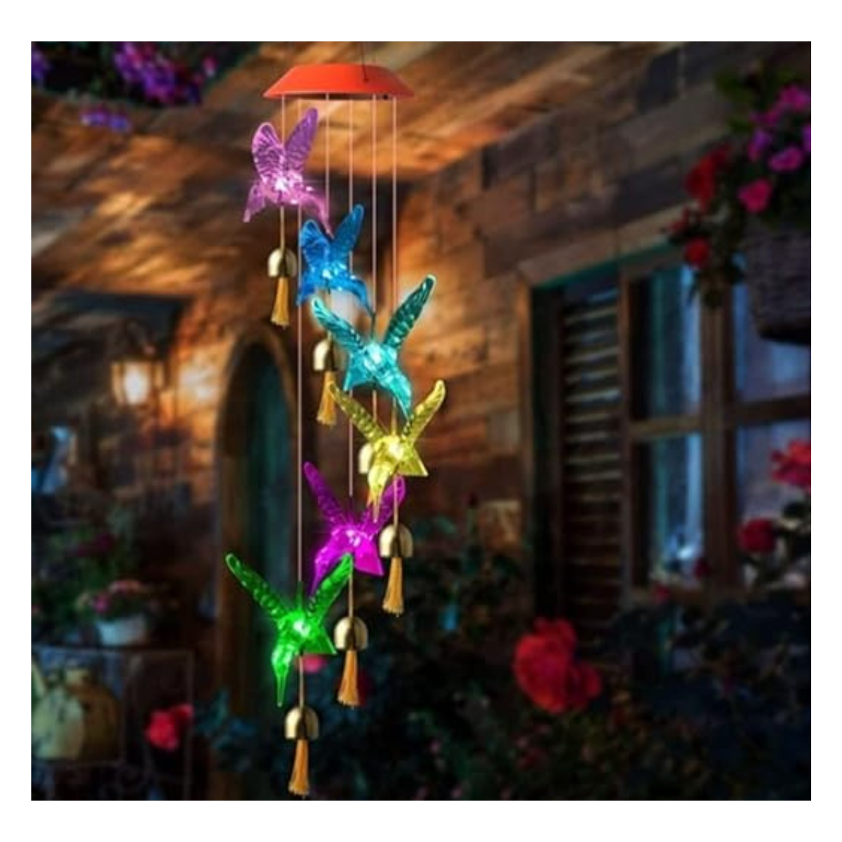 Campana de Viento Mariposa Luces LED