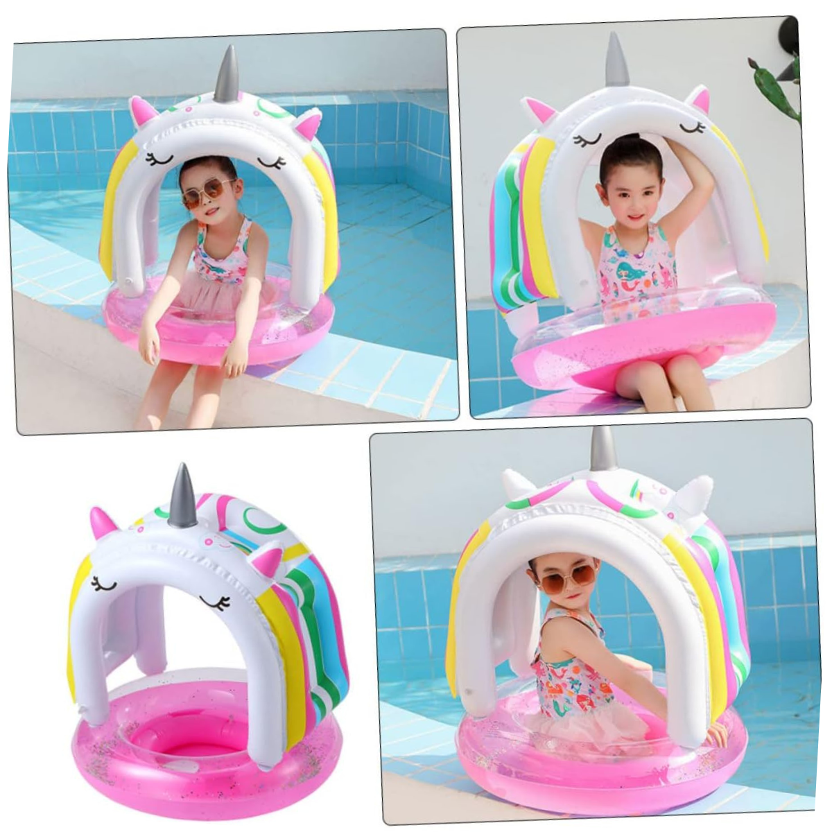 Flotador Inflable Unicornio con Techo