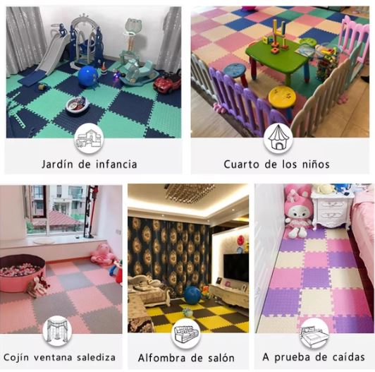 Pack 8 Unidad Piso Puzzle Alfombra Goma