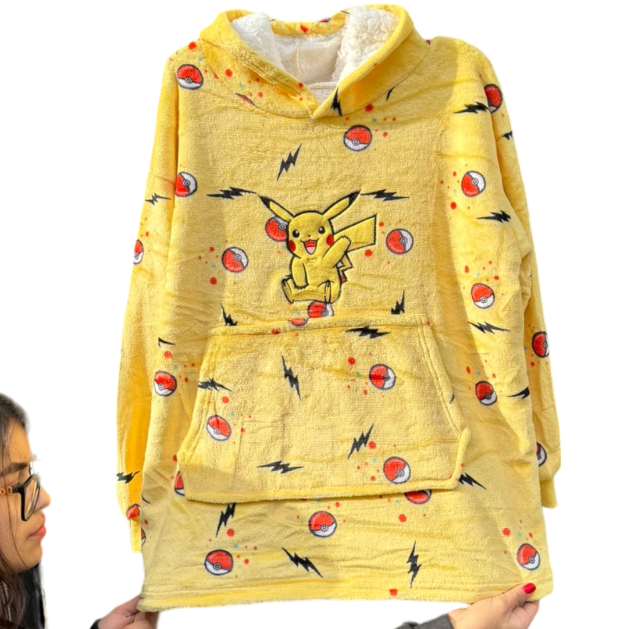 Poleron Sherpa Con Capucha Pikachu