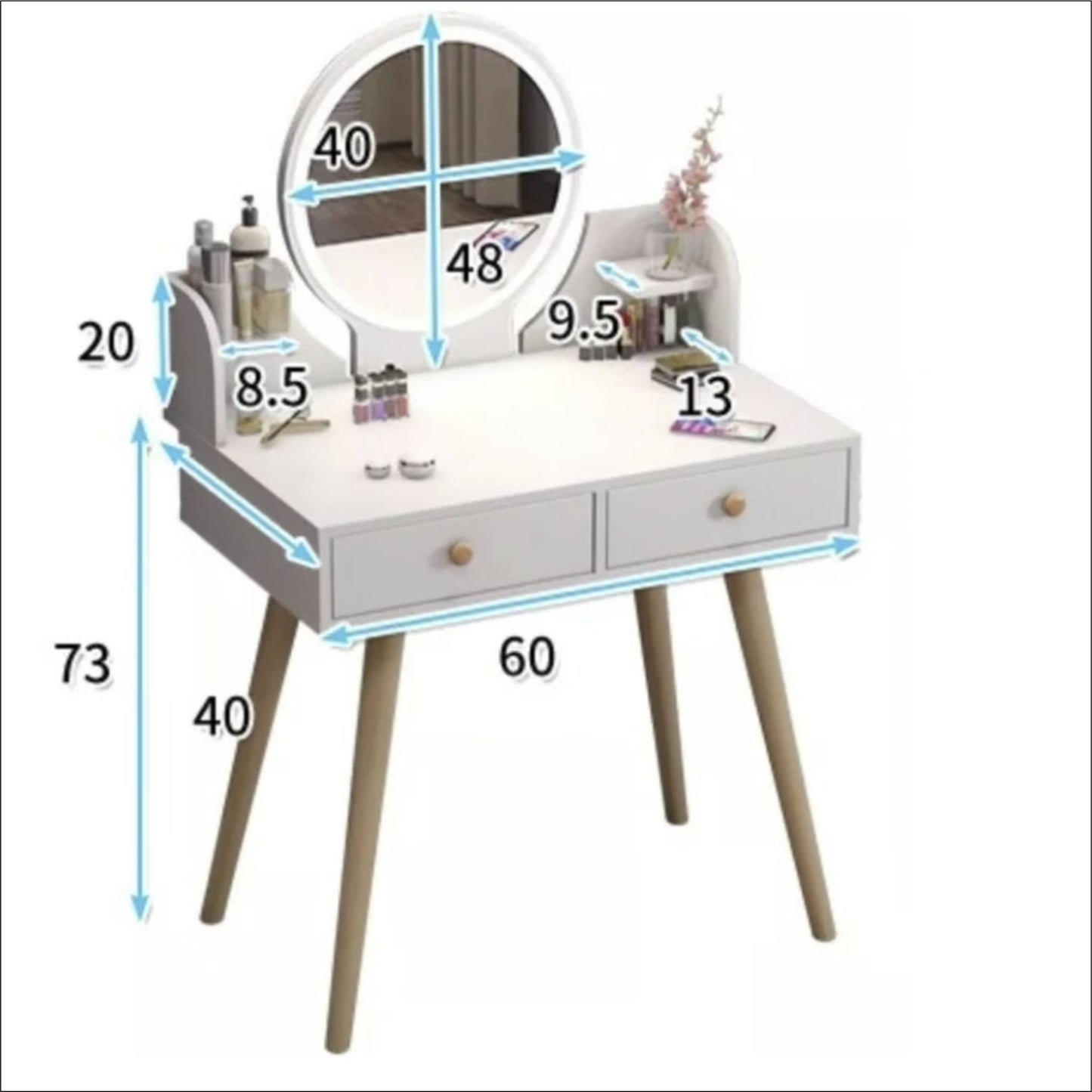 Mueble Tocador Madera Con Espejo