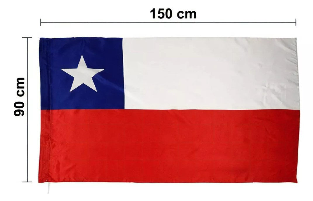 Bandera Chilena 90x150 Cm Fechas Patrias