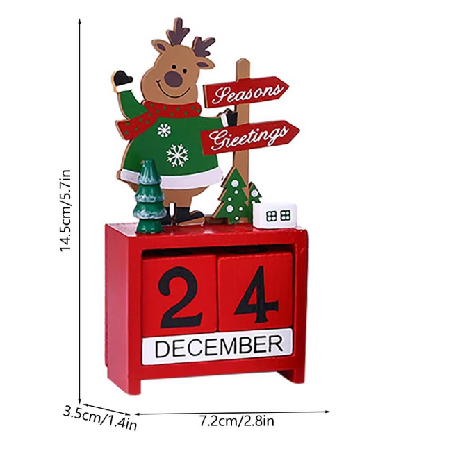 Calendario Navideño en Madera Decoración