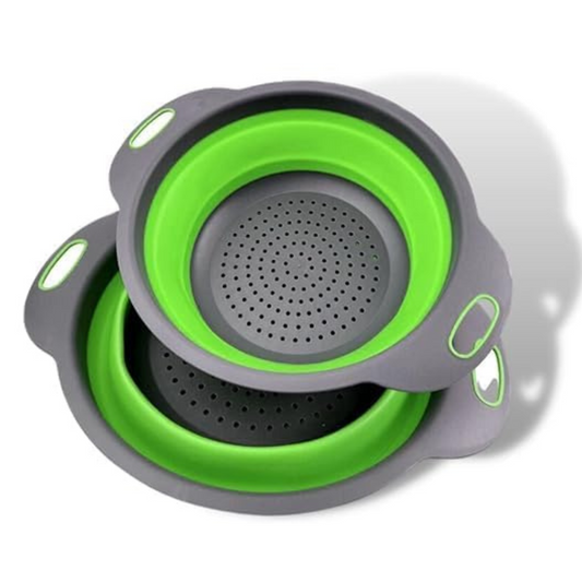Colador Verde Plegable + Cesta