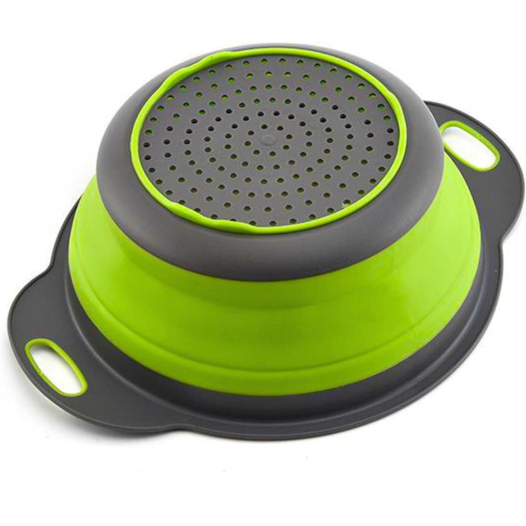 Colador Verde Plegable + Cesta