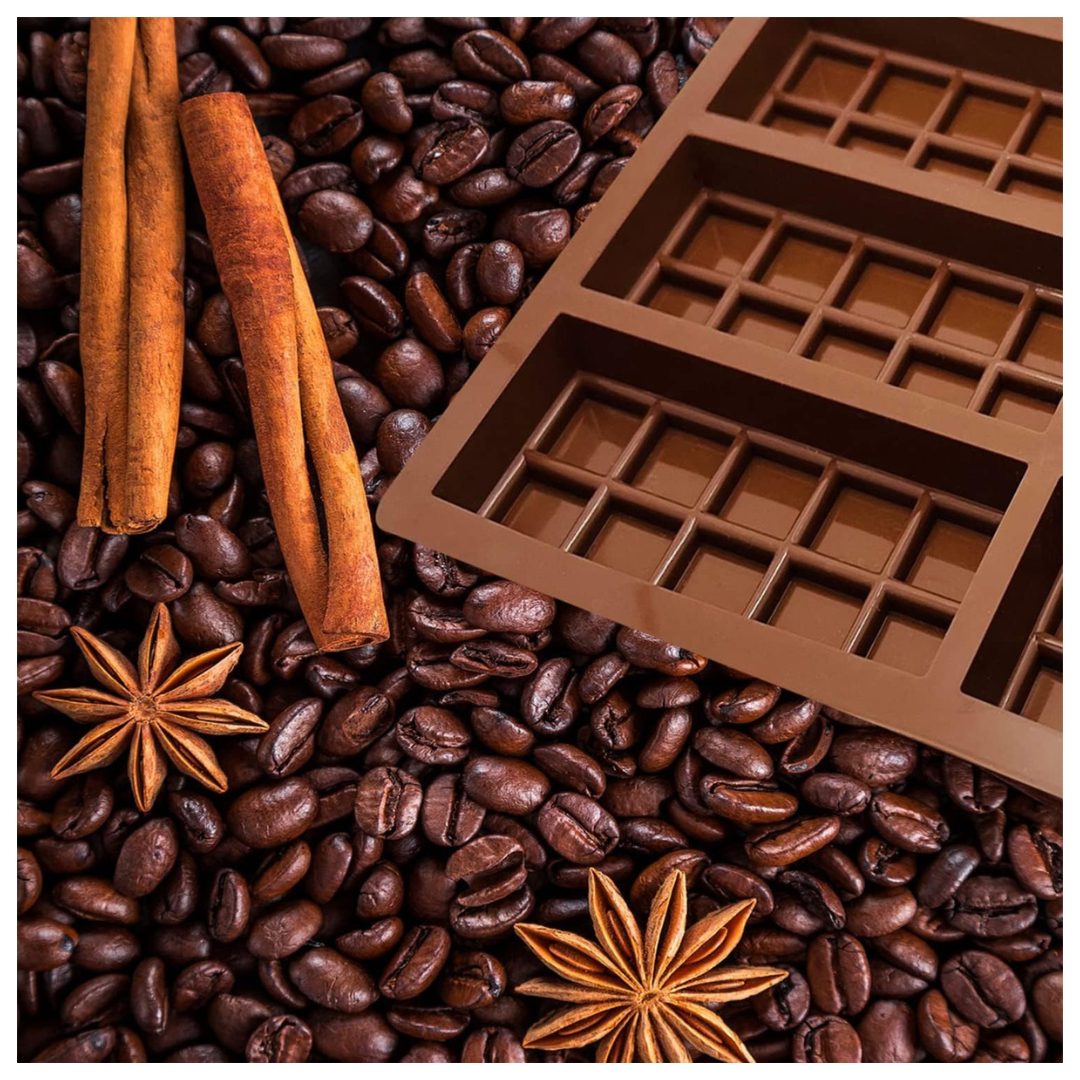 Moldes 6 Espacios Cuadraditos Chocolate