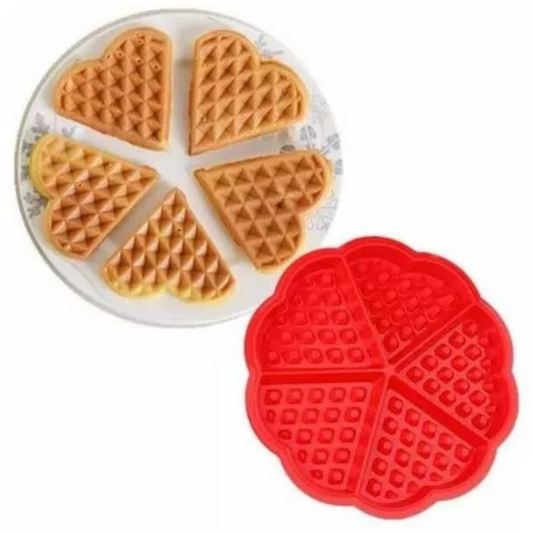 Molde Silicona Waffle En Forma de Corazón