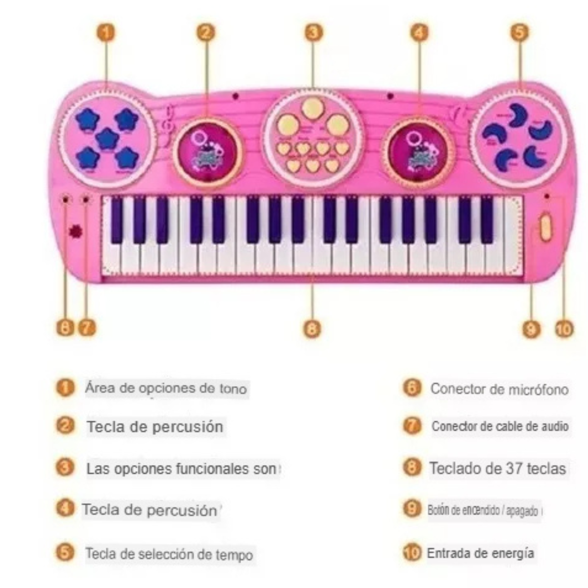 Piano Princesa para Niñas - 44 Teclas
