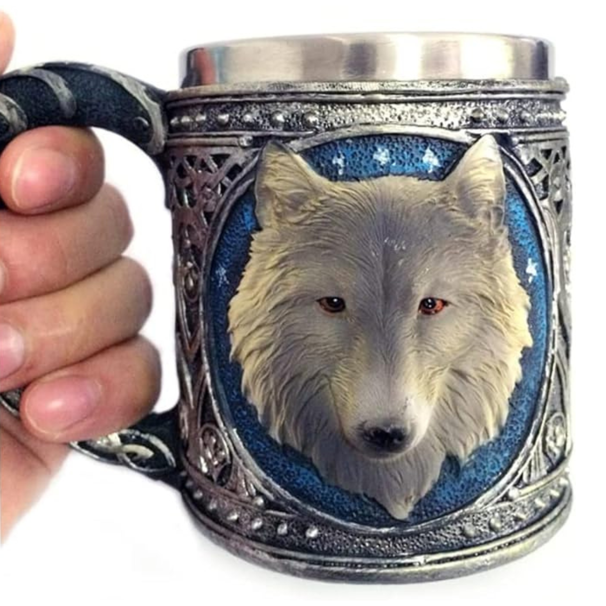 Jarra Medieval Lobo Plateado