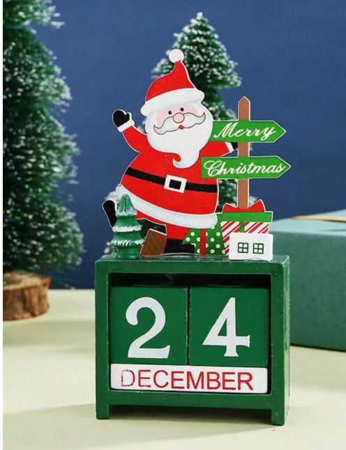 Calendario Navideño en Madera Decoración