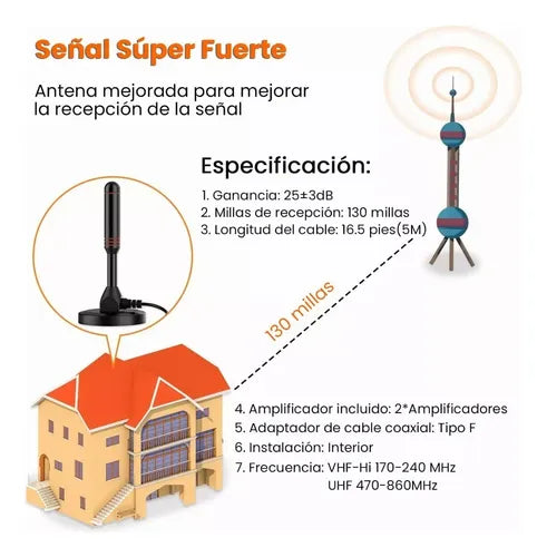 Antena Amplificadora de HDTV