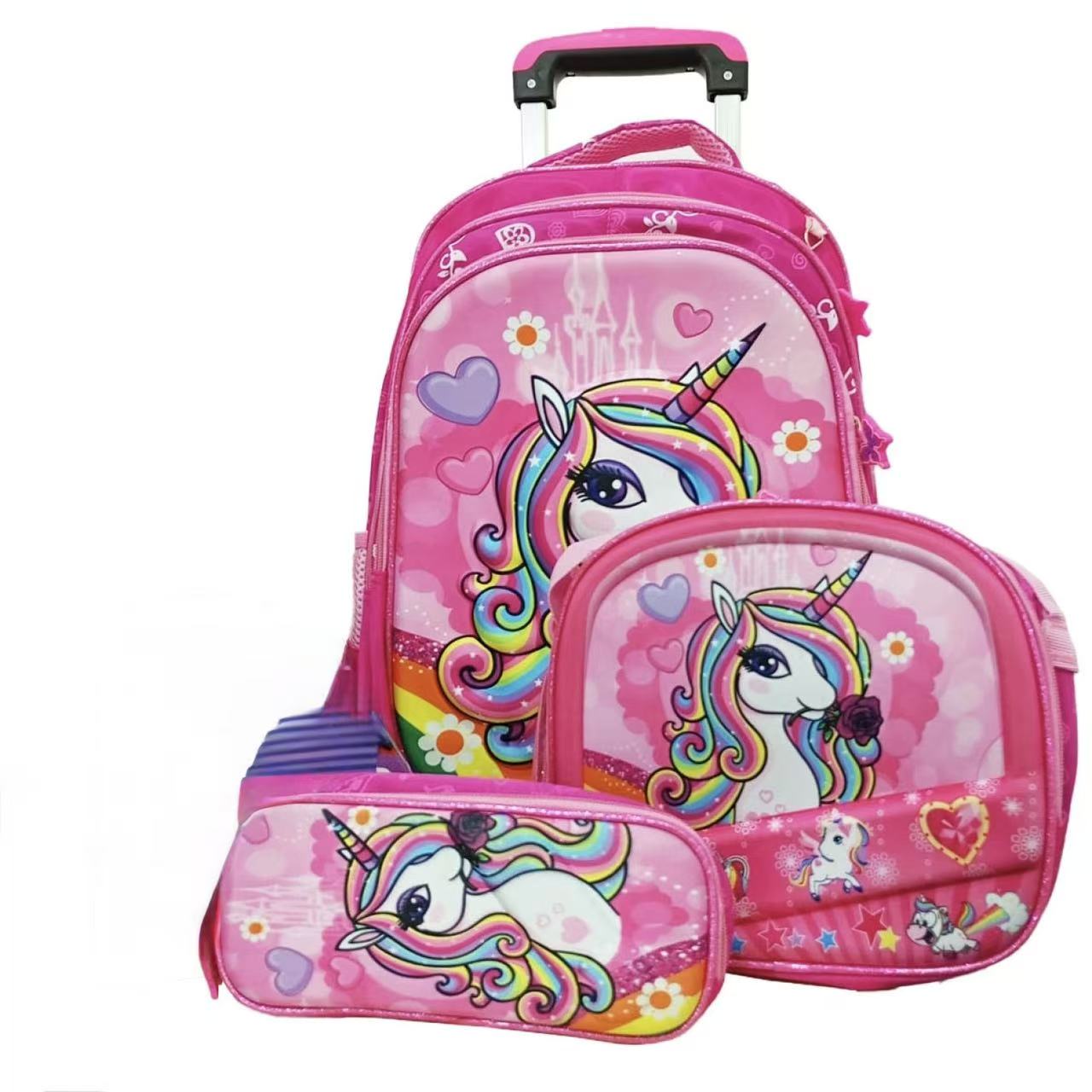 Mochila con Ruedas Unicornio 3 Piezas