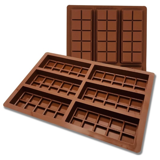 Moldes 6 Espacios Cuadraditos Chocolate