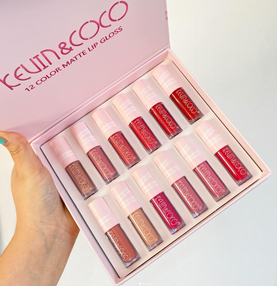 Set 12 Labiales Kevin & Coco Matte Lip Gloss