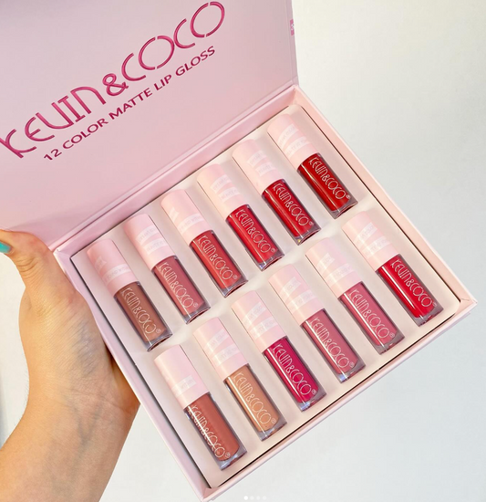 Set 12 Labiales Kevin & Coco Matte Lip Gloss